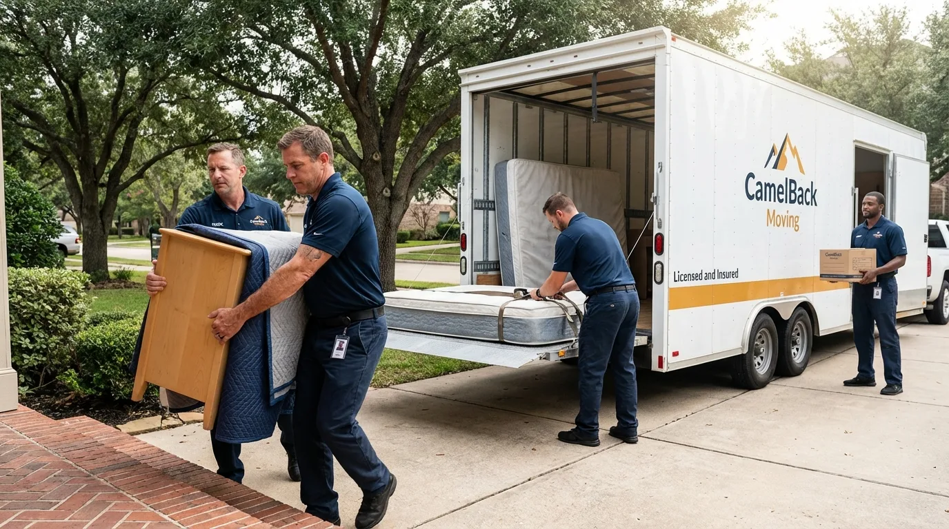Crew loading residential truck for cross-state move from Lolo, MT